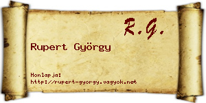 Rupert György névjegykártya
